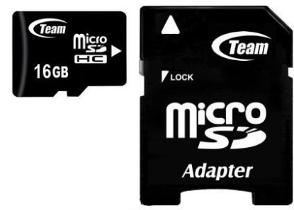  Зображення Карта пам`ятi MicroSDHC 16GB Class 10 Team + SD-adapter (TUSDH16GCL1003) 